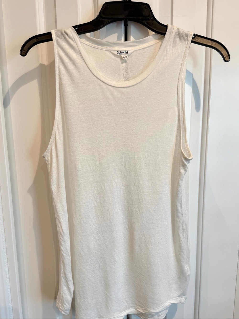 Splendid Cream Scoop Neck Tank Top